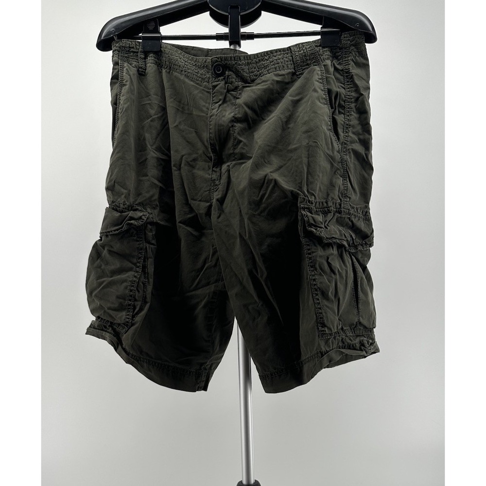 Converse One Star Men's Cargo Shorts Size 34 Green 100% Cotton Casual